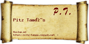 Pitz Tamás névjegykártya